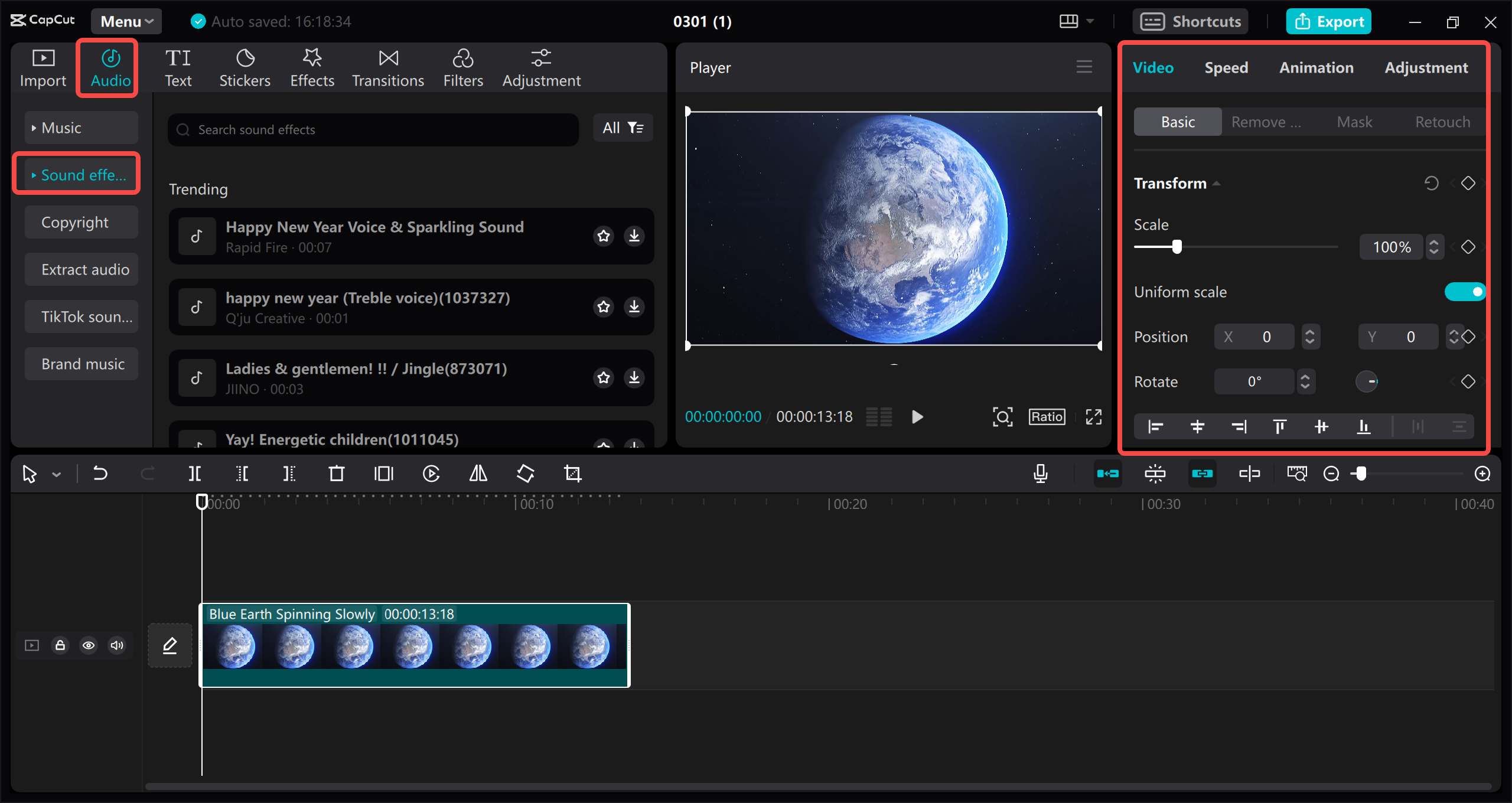 Add sound effects MP3 and edit video