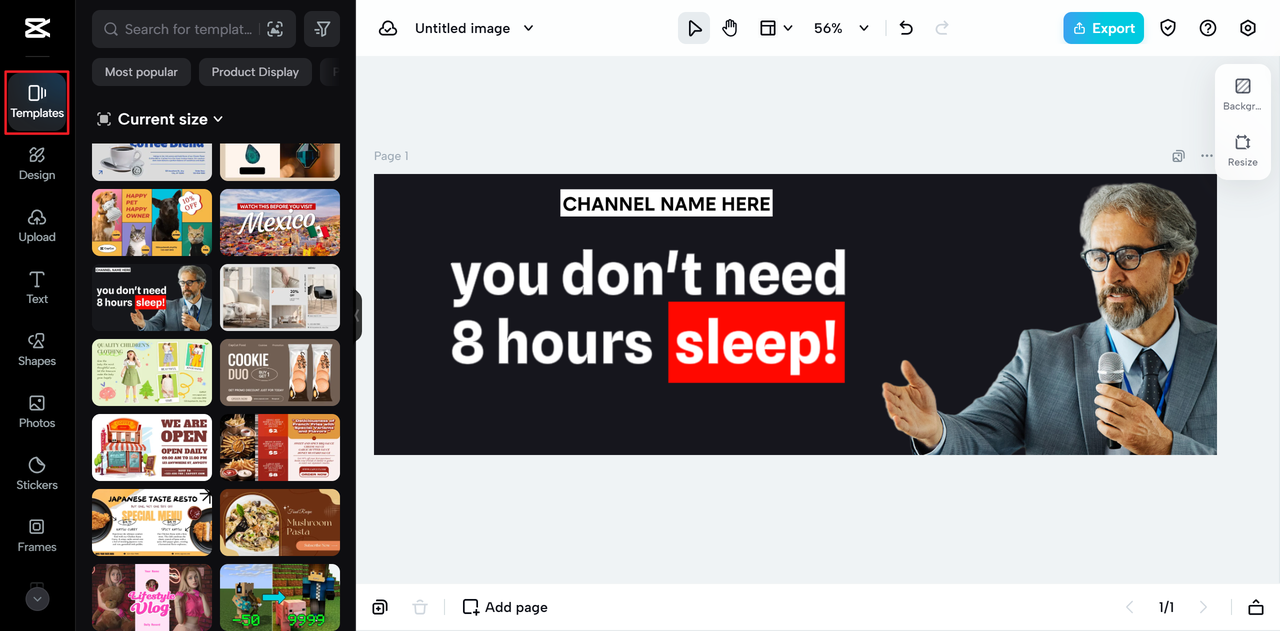 CapCut Online templates