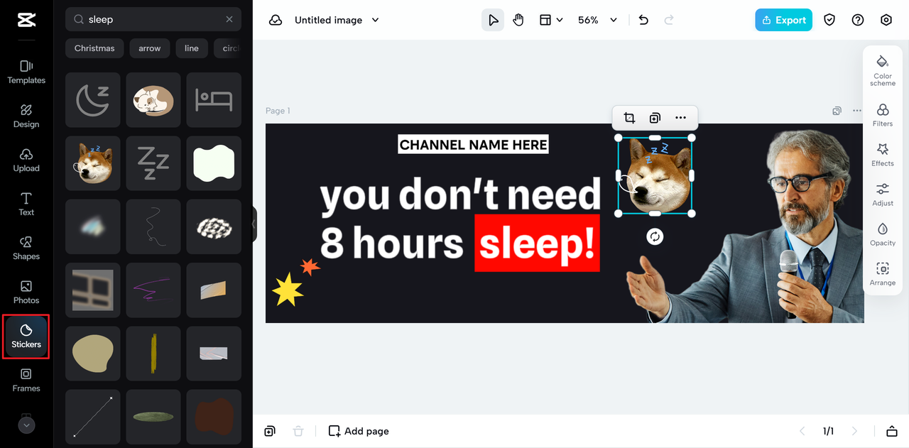 CapCut Online stickers