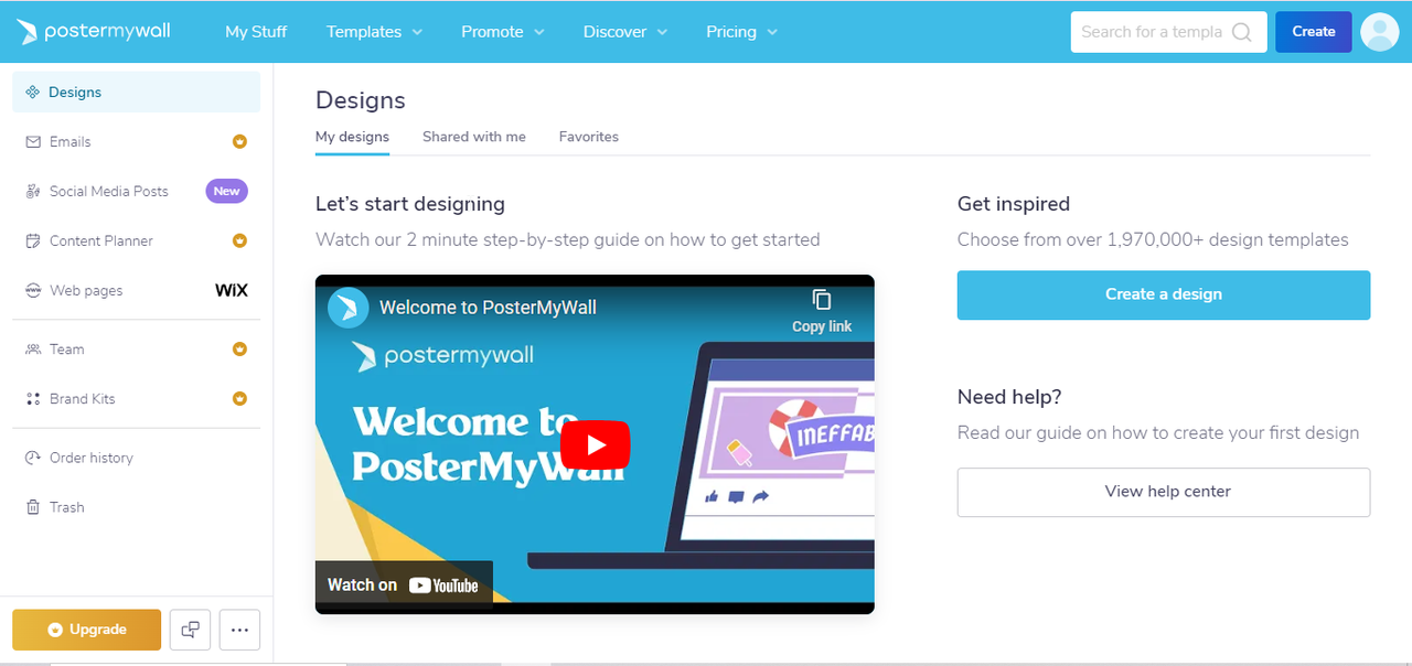 PosterMyWall interface