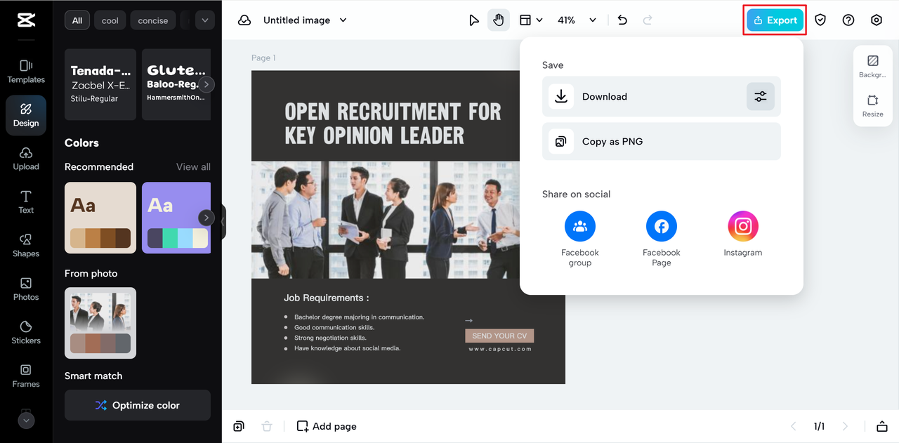 Export your LinkedIn post