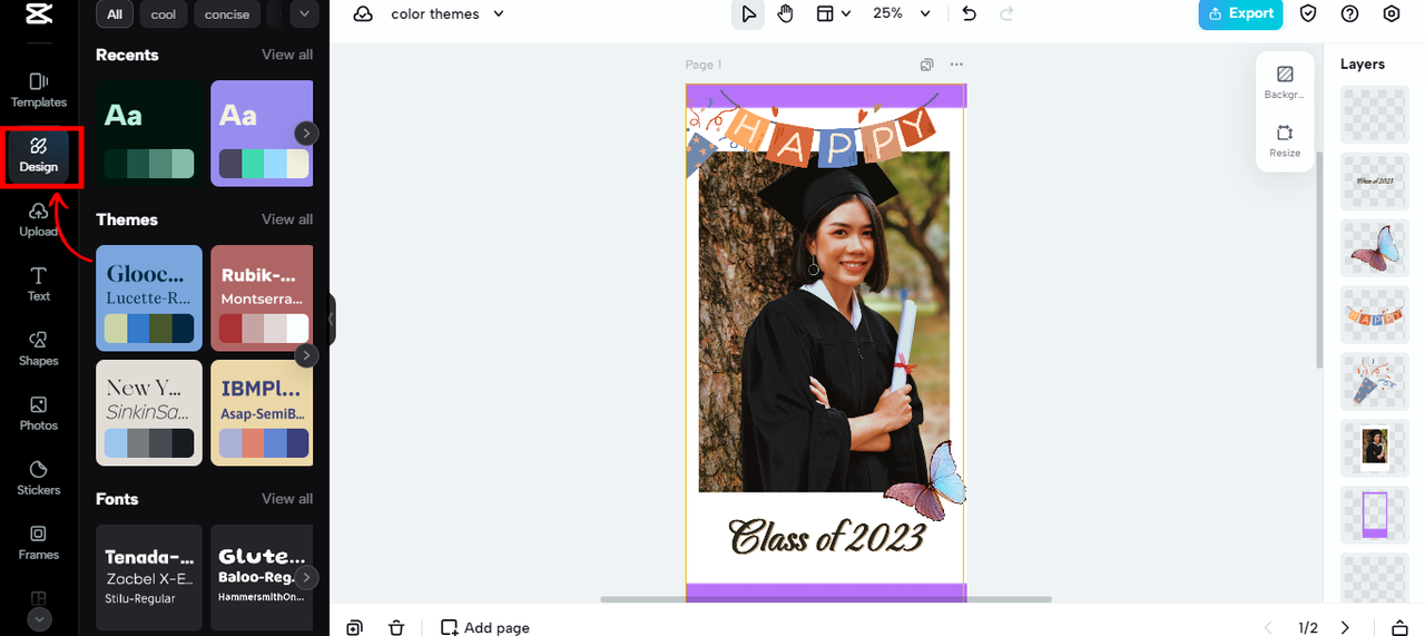 CapCut Online smart color pallete generator 