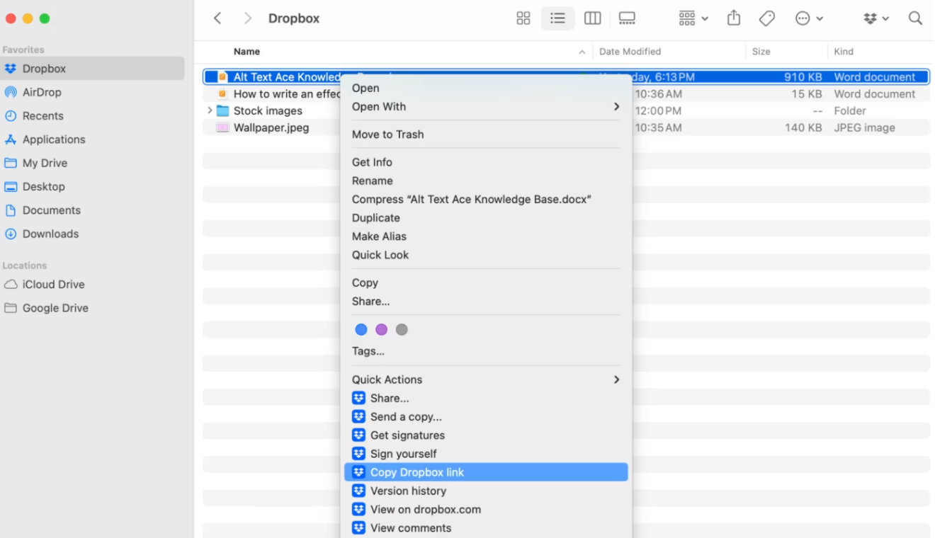 How to generate a Dropbox direct download link?