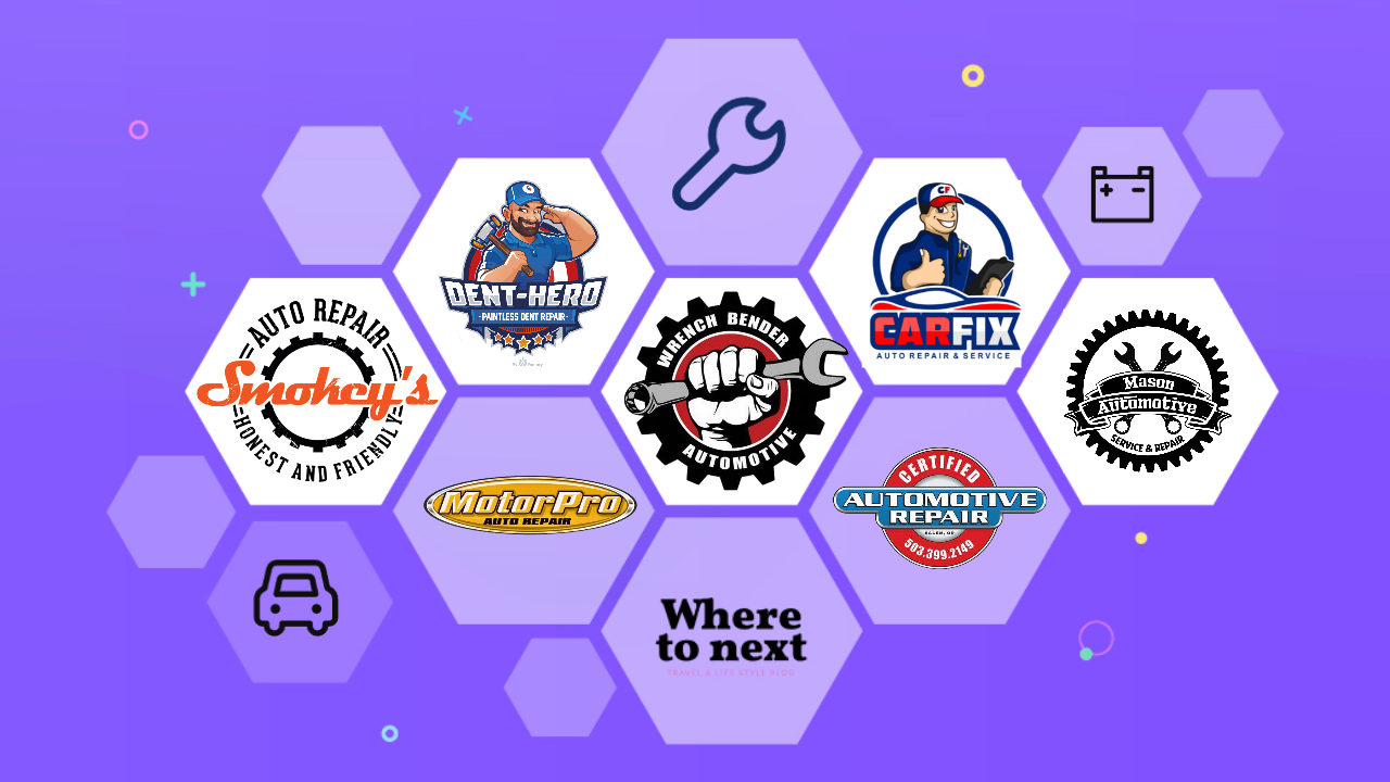 Incoporate specific elements in automotive repair logos