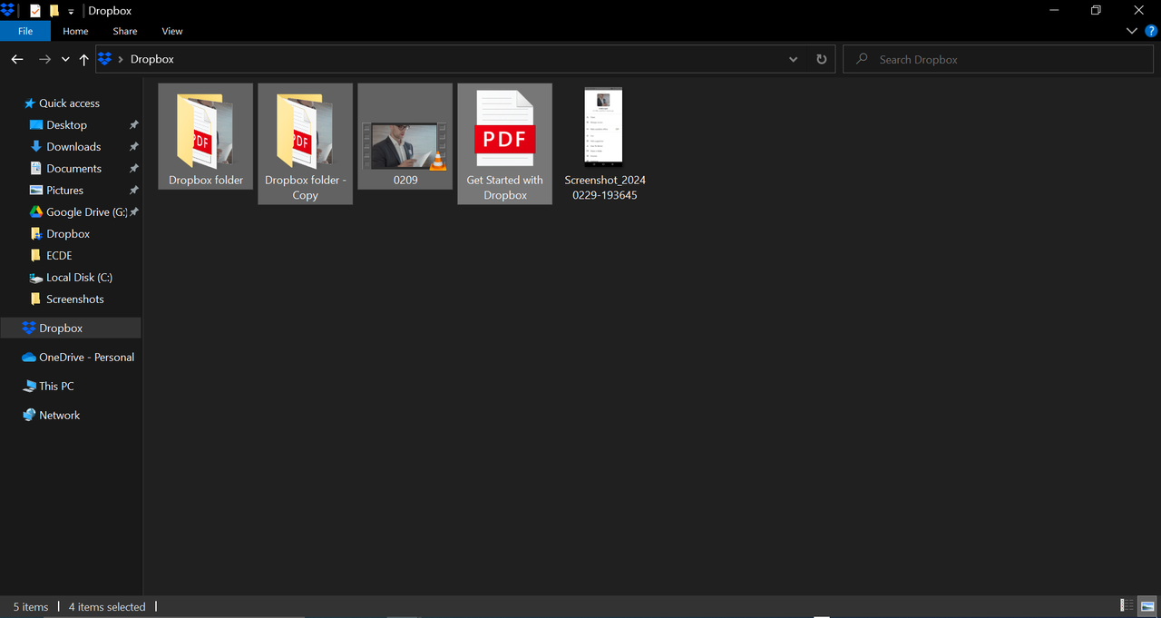 Dropbox download for bulk files and folders on PC