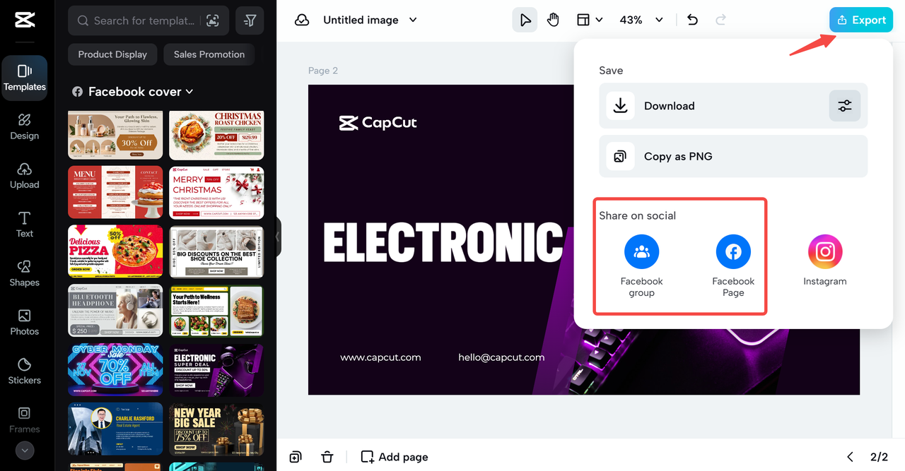 integration with facebook