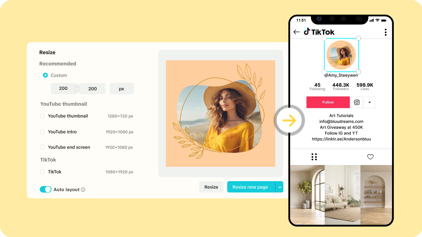 размер аватарки в тикток