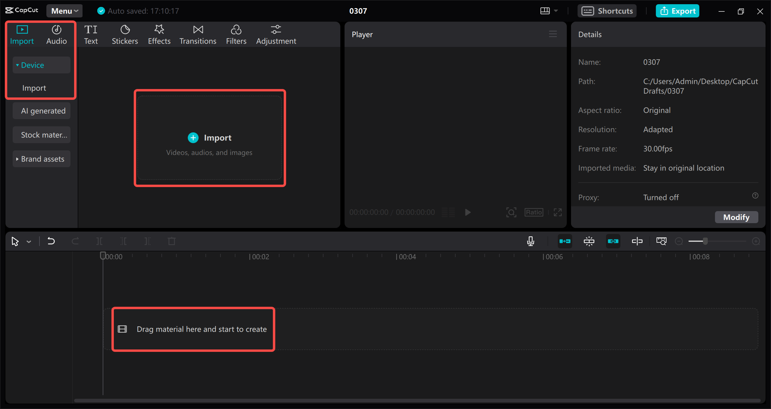 Import your MP4 file