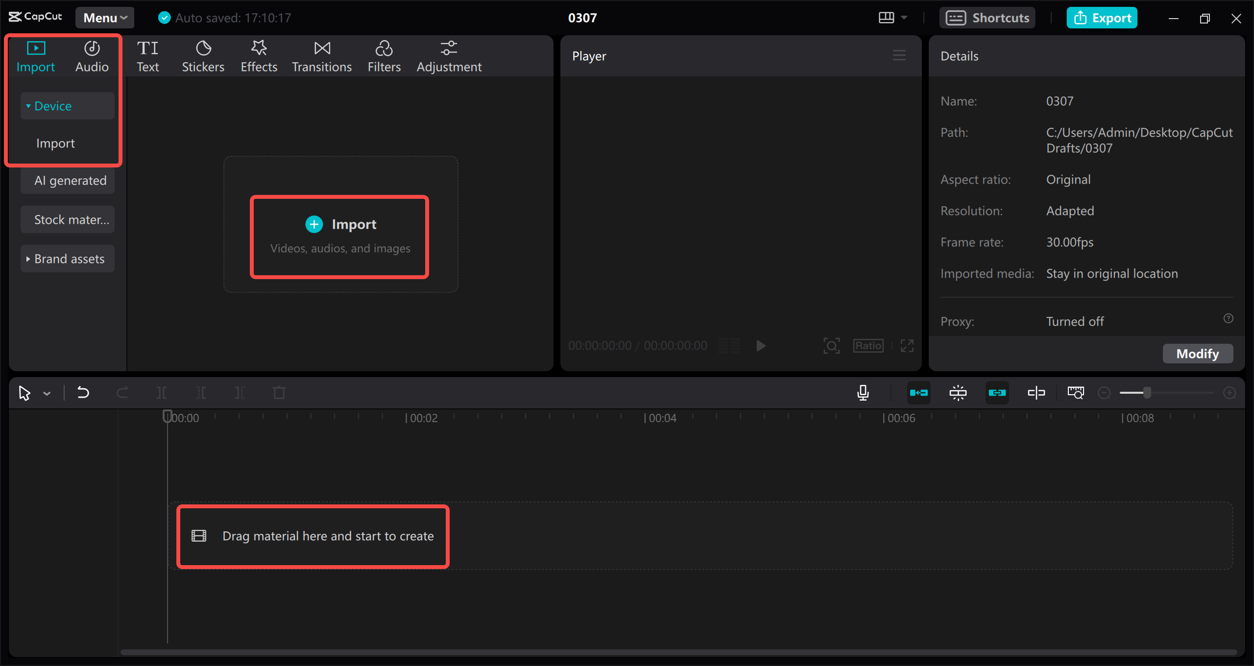 Import your MP4 file