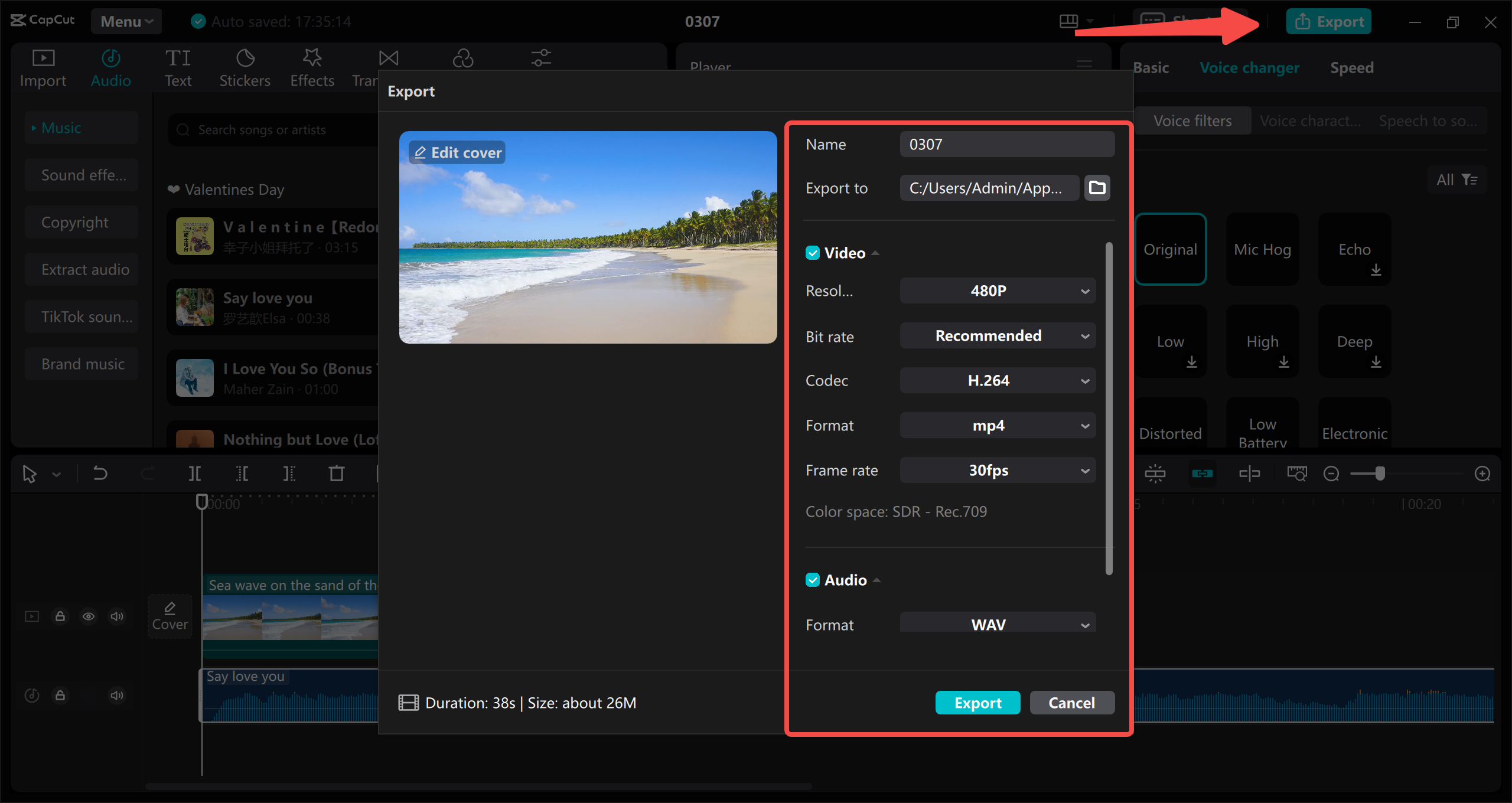 Save and share your video