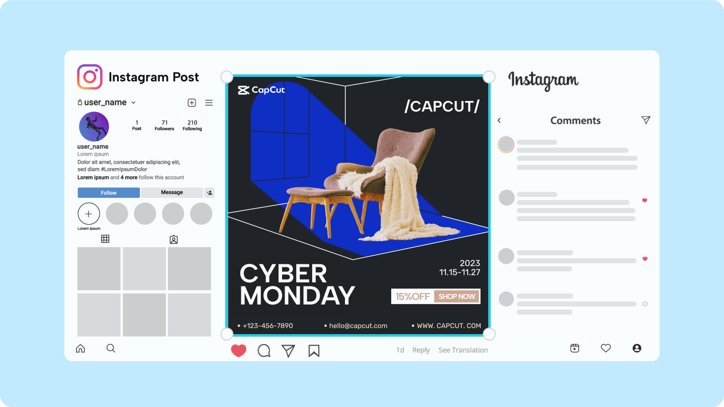 Instagram příspěvek maker