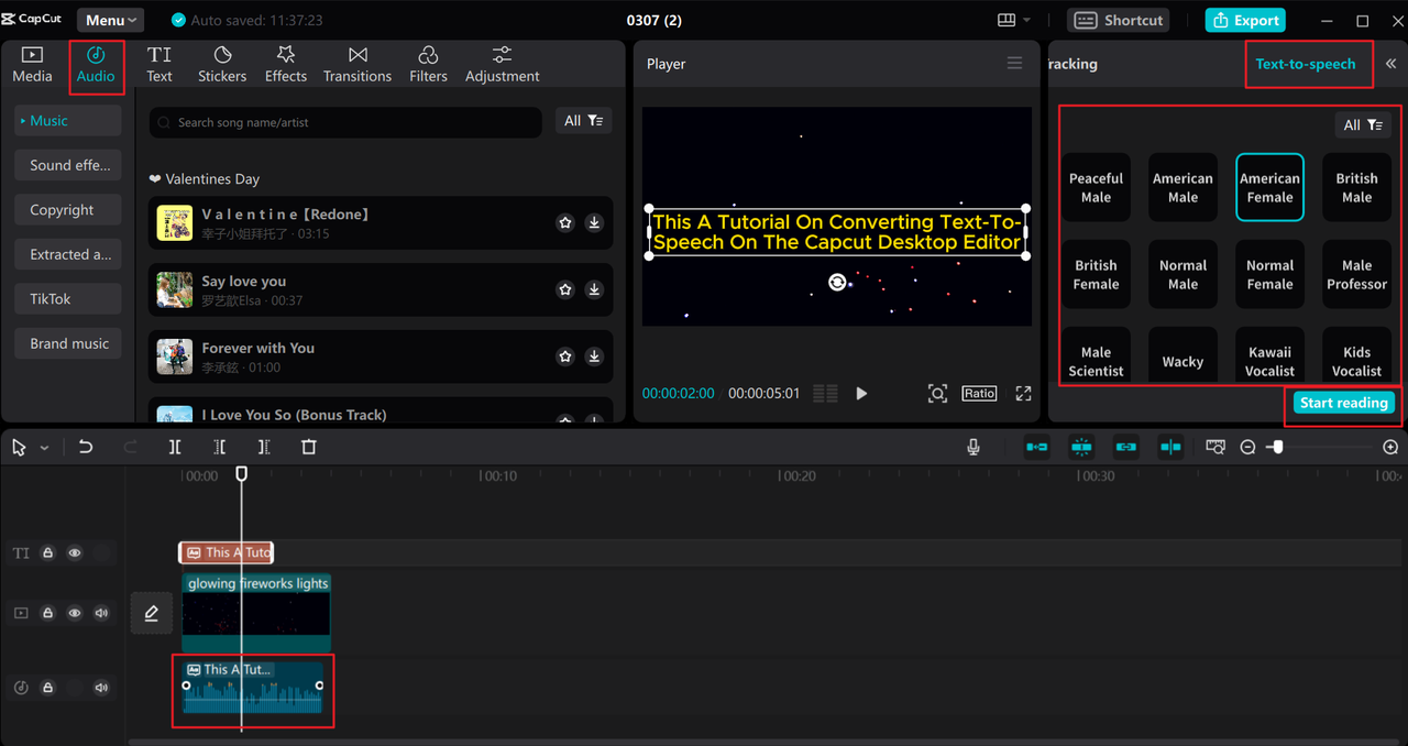 Convert text-to-speech useing the CapCut desktop video editor, the best AI voice generator