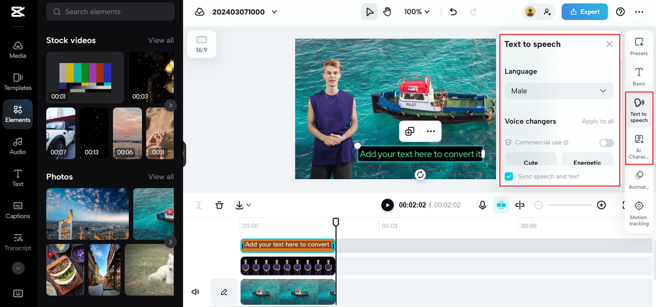 Generate AI voice using the CapCut online video editor, one of the best AI voice generators