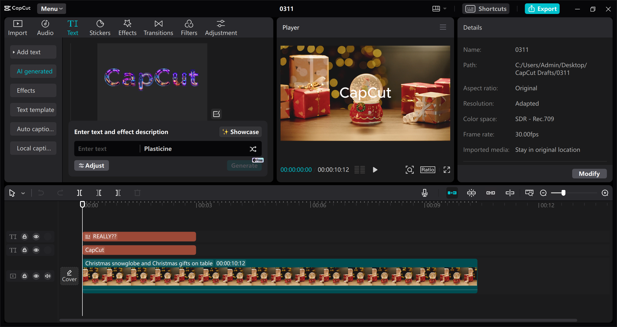 CapCut desktop video editor
