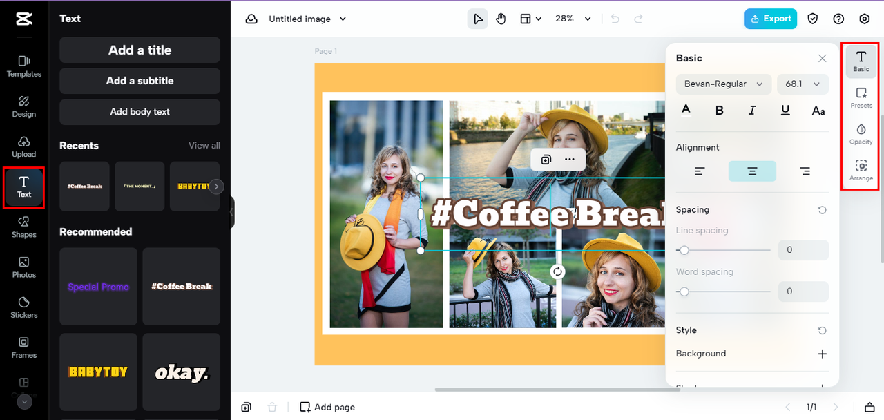 text overlays for stylish, informative captions