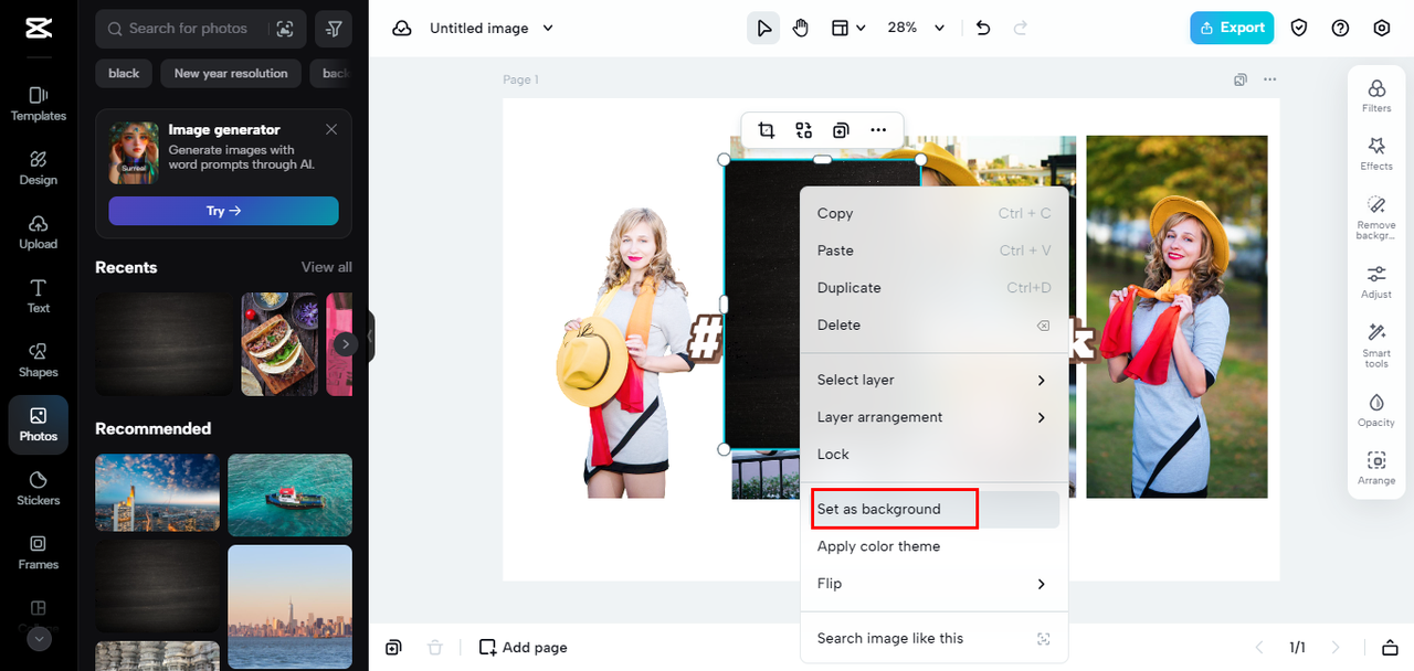 change the background