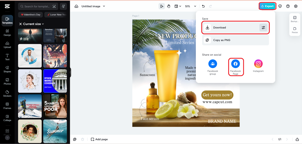 share directly to facebook