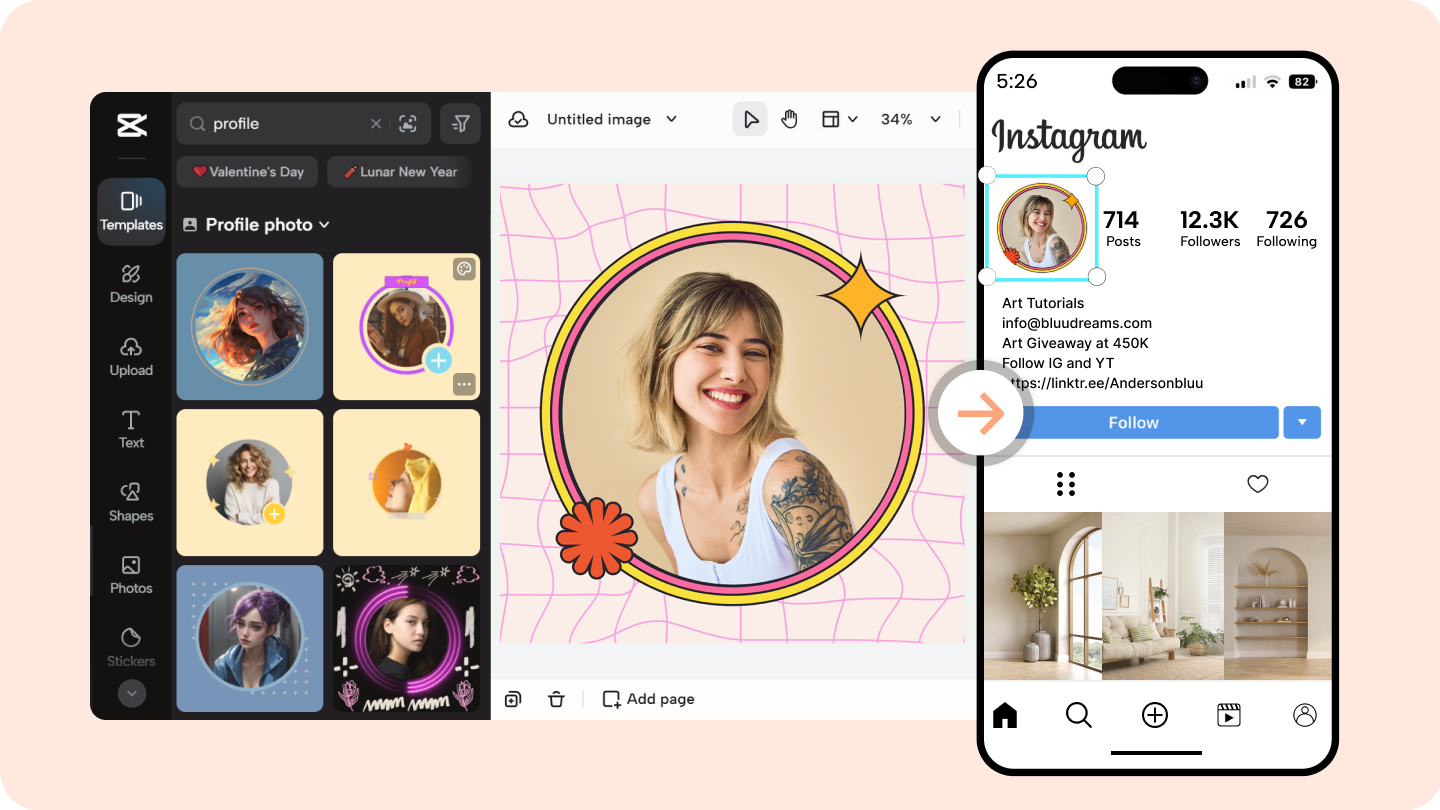 edytuj profil na instagram