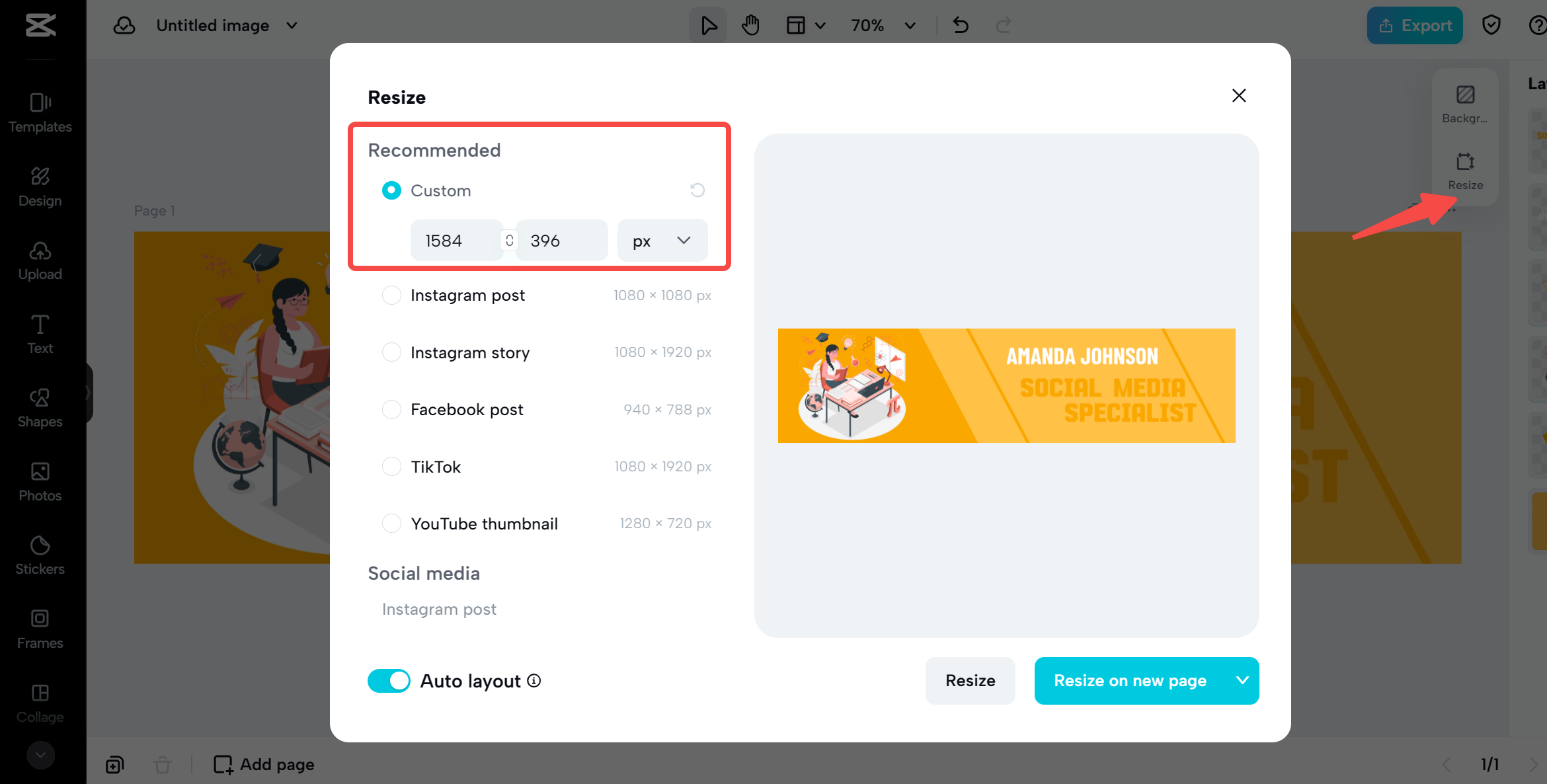 resize your linkedin banner