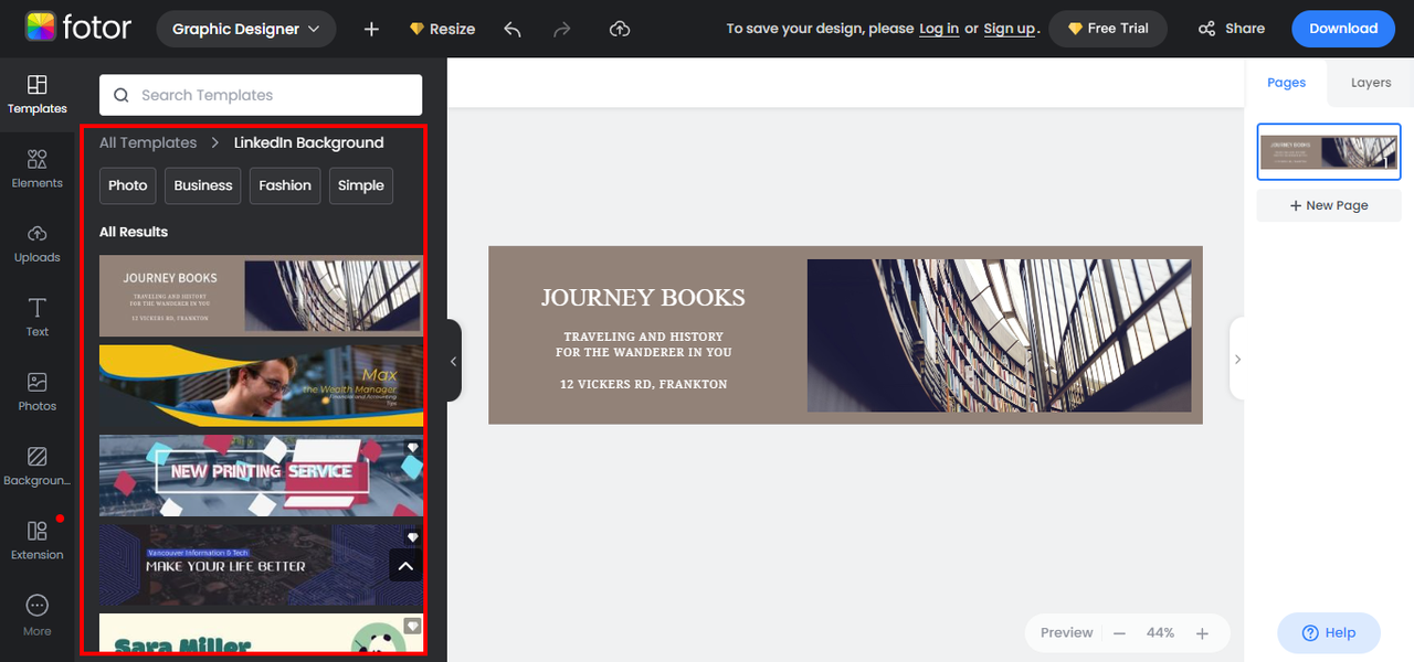 choose from pre-designed templates