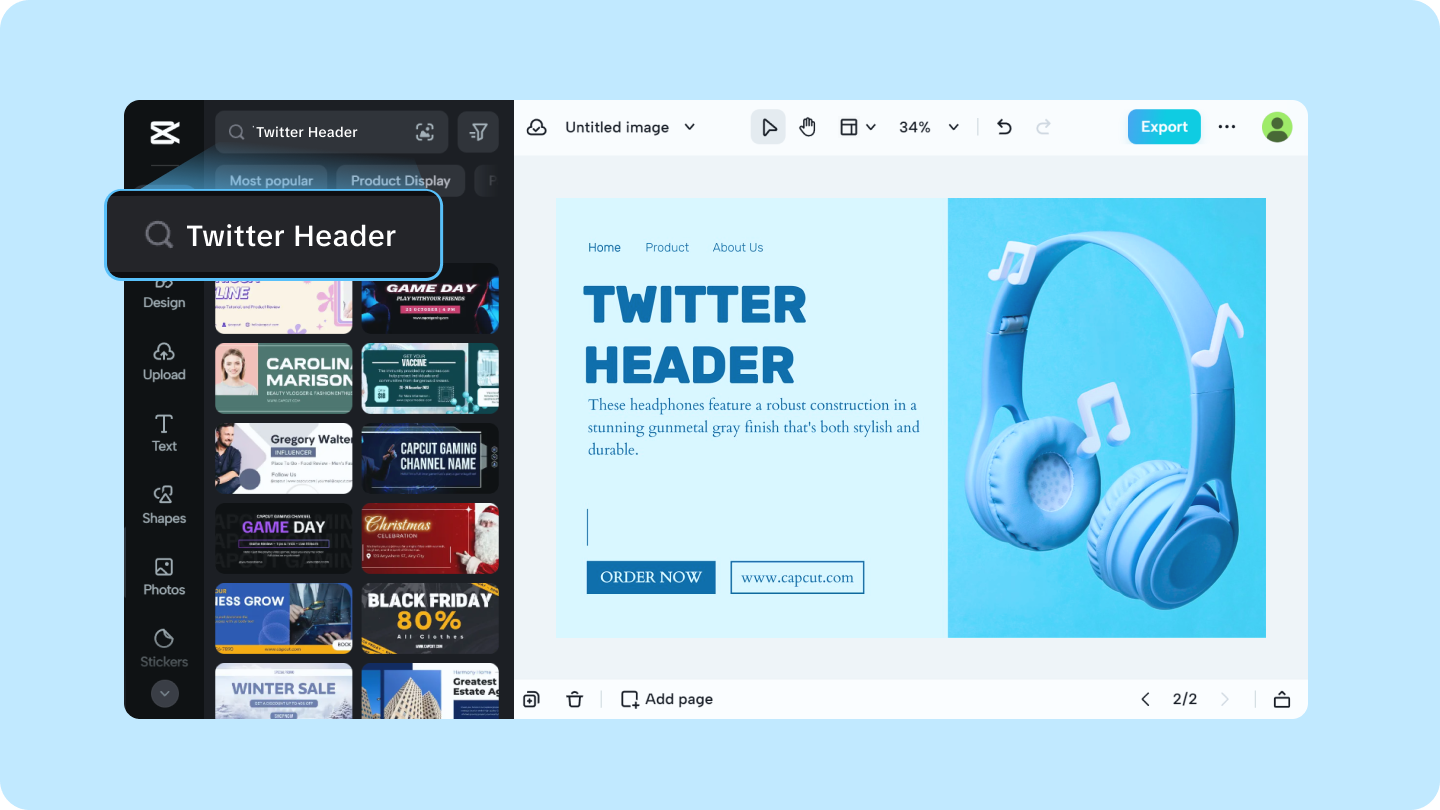 create twitter header
