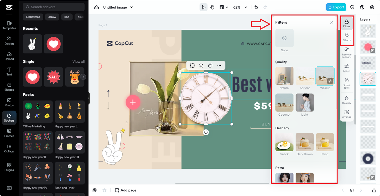 add filters and effects