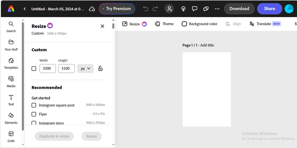 make a template for a poster