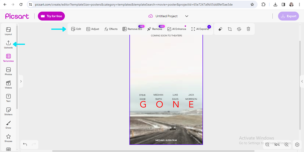 upload photos and customize