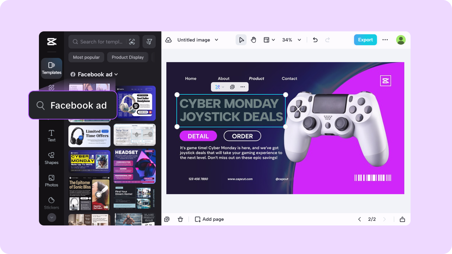 create facebook ad with capcut