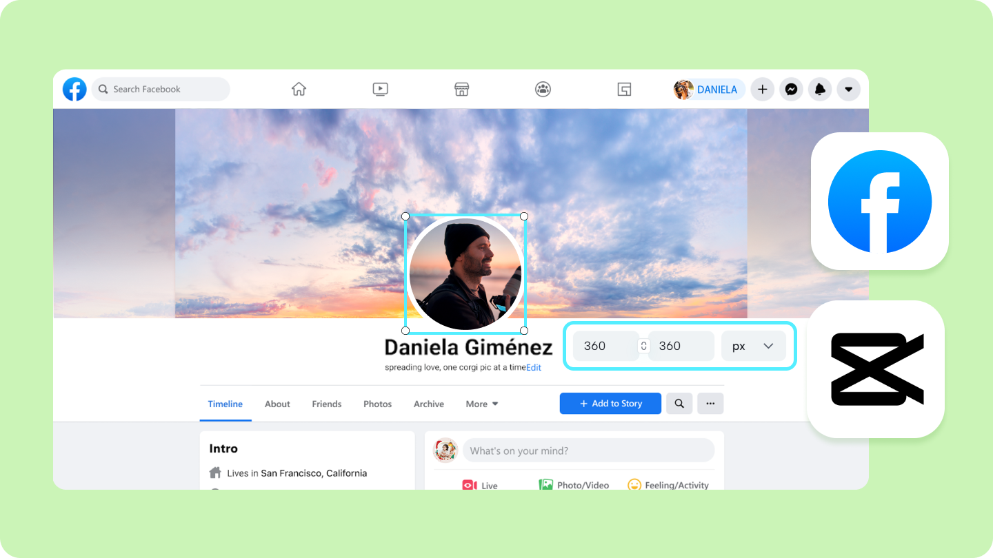 Foto do perfil do facebook