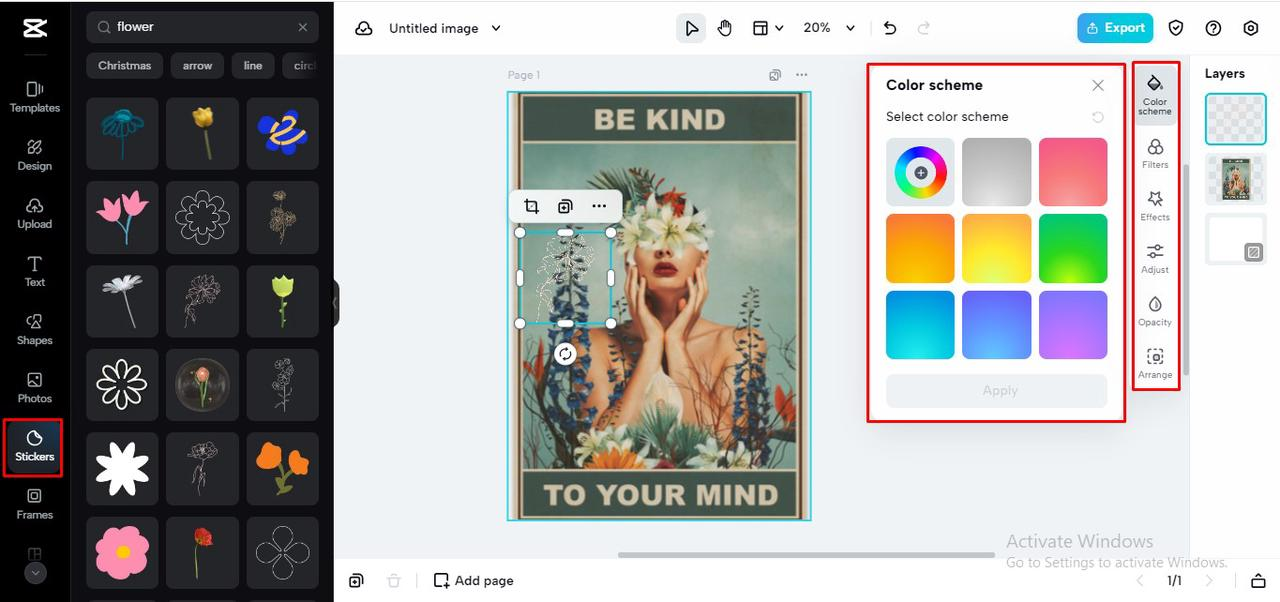 add shapes and stickers