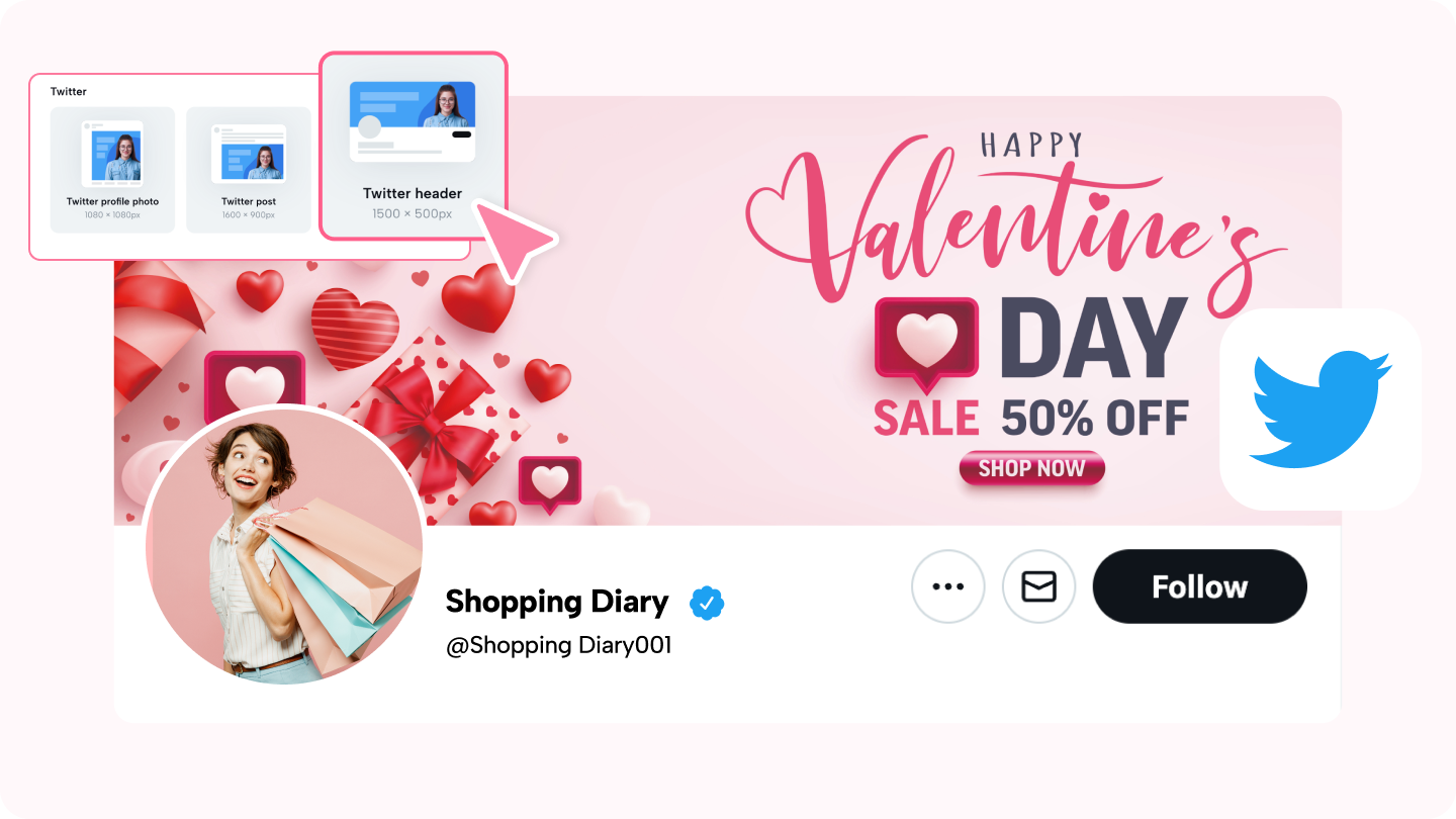 Größe der Twitter-Kopfzeile