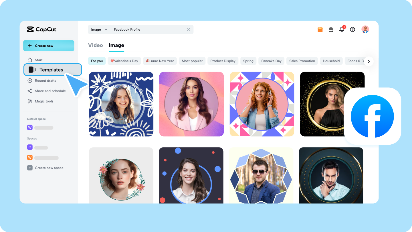 Facebook profile template