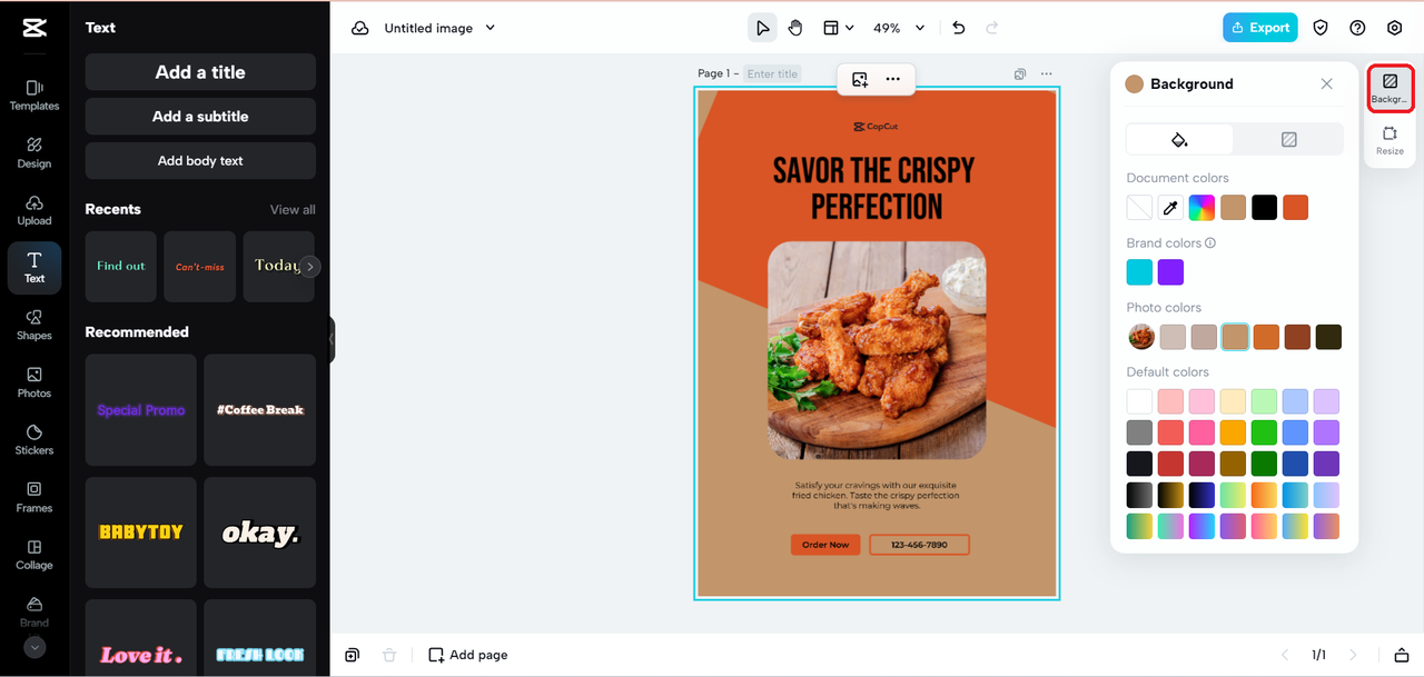 change the picture background