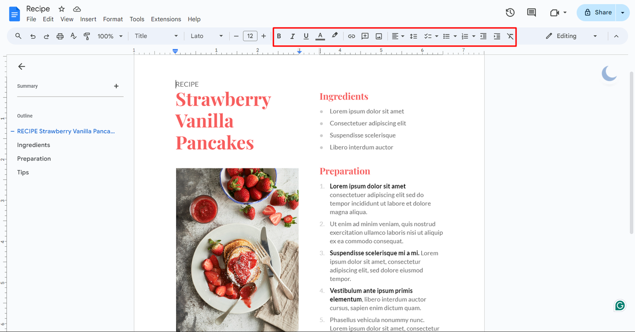 set up your menu layout
