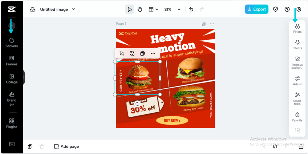 editing of the flyer