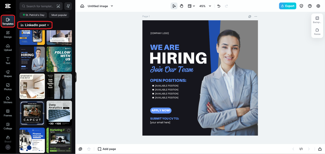 a selection of templates tailored