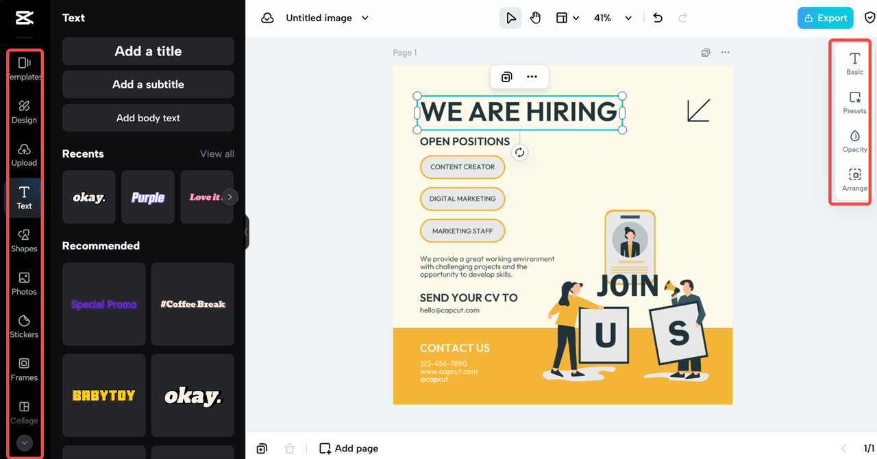 create a professional template