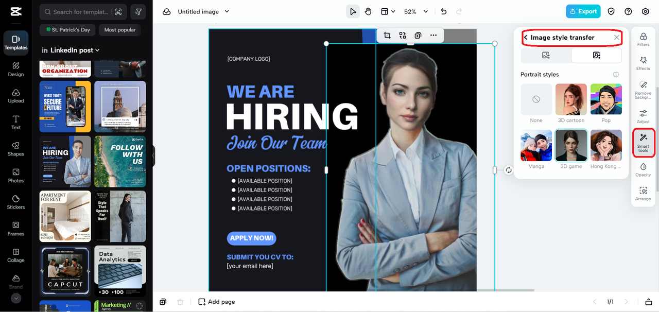 change the image style