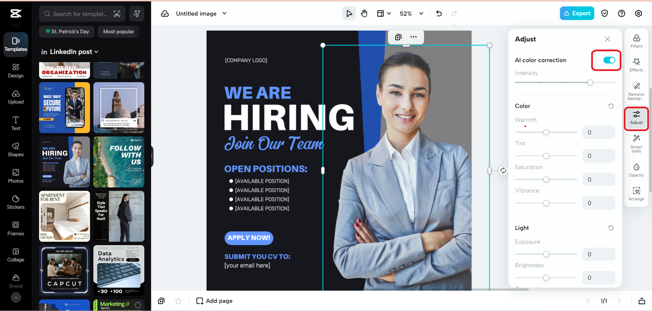 ai colour correction