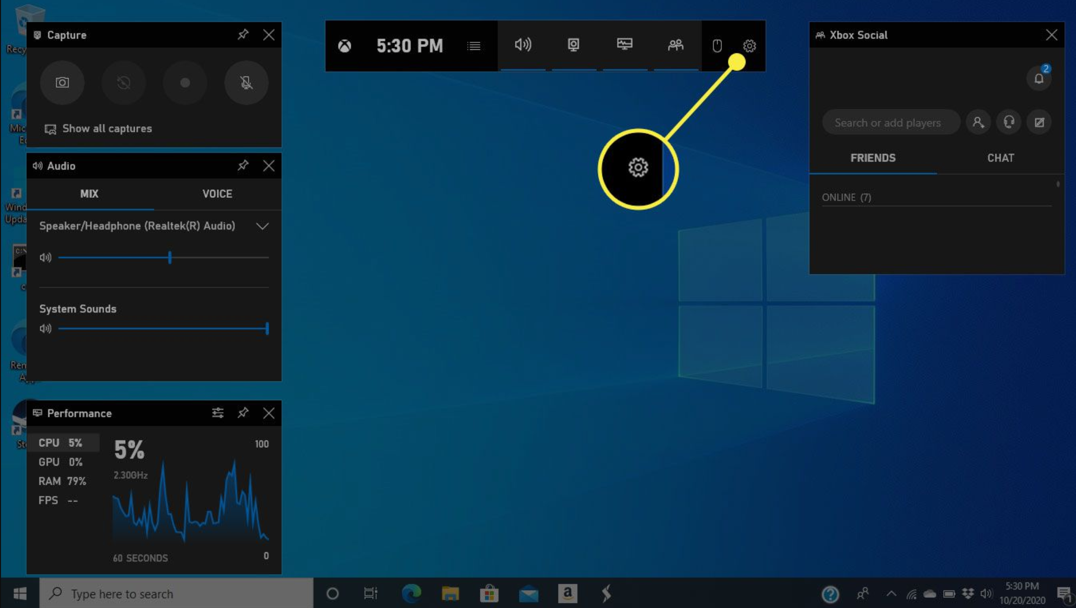 Record screen with Xbox Game Bar in Windows 11 