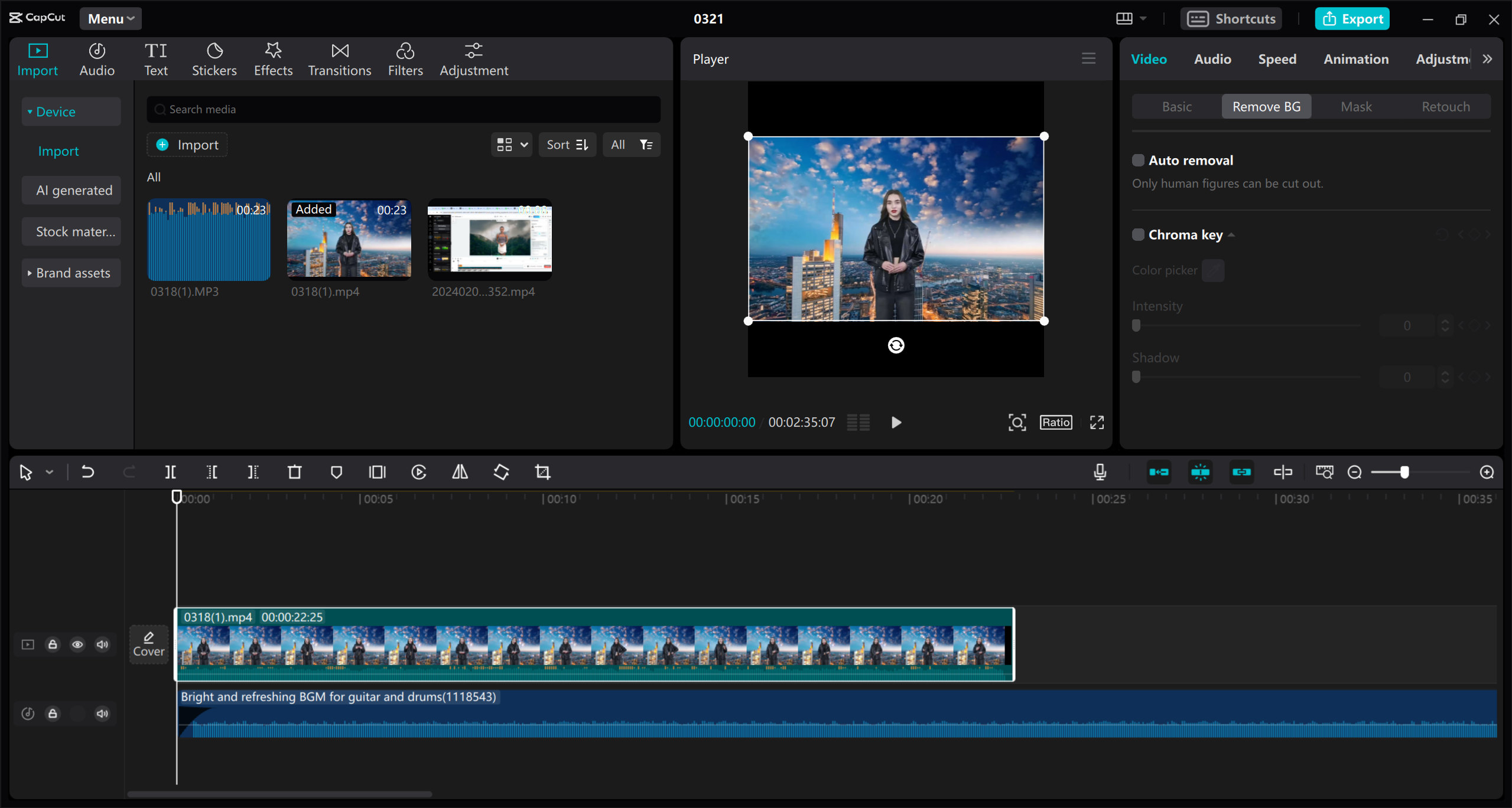 Edit the screen-recorded video on Windows 11: CapCut 