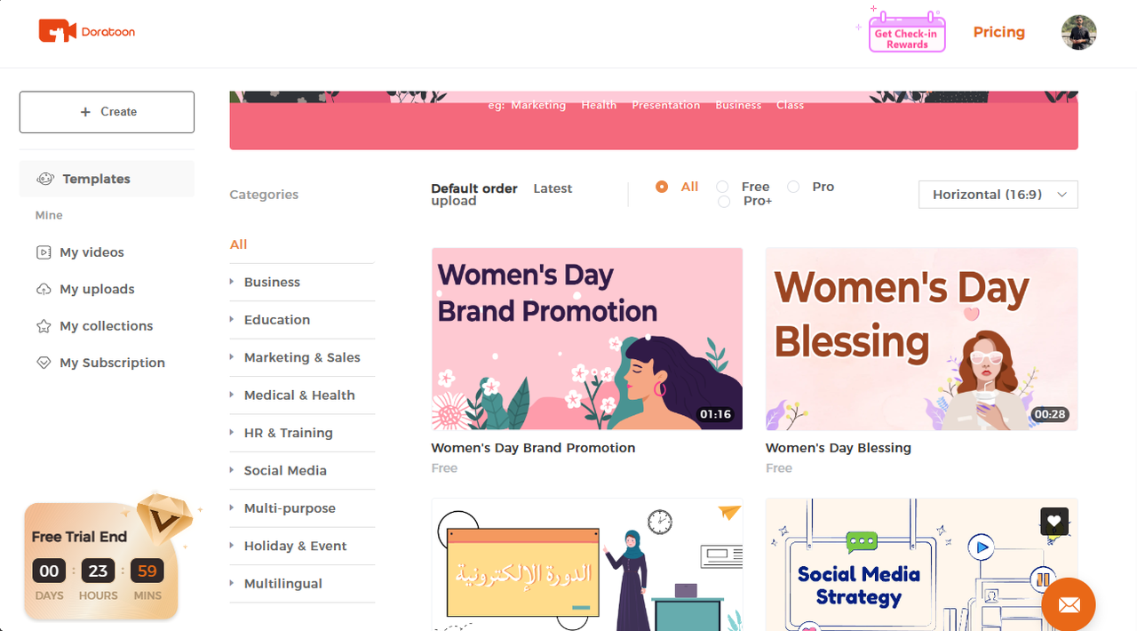 Interface of Doratoon