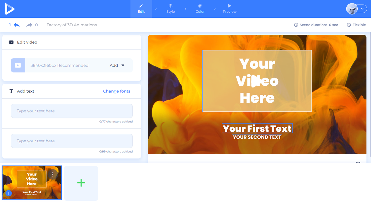 Interface of Render Forest