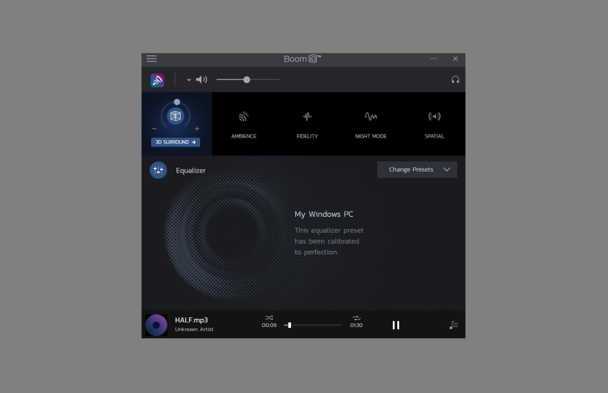 Boom 3D audio booster for PC
