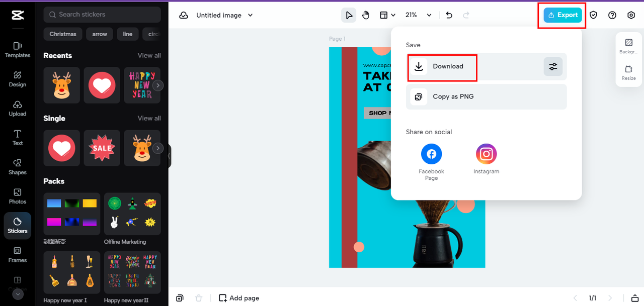 review and download your finished poster