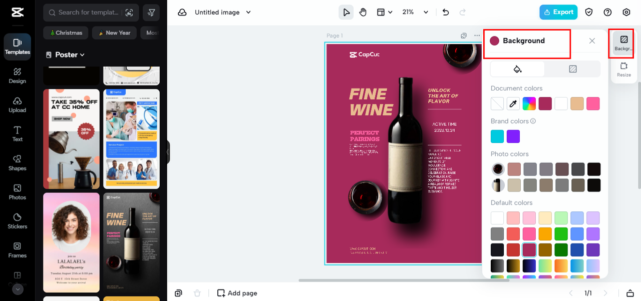 change background color