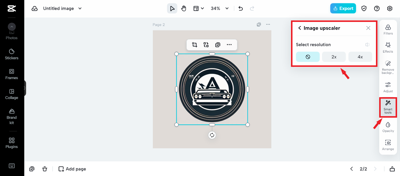 image upscaler in CapCut Online