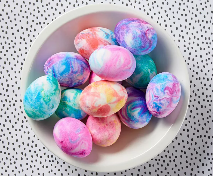 Shaving cream Easter eggs
