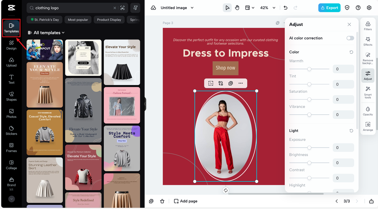 Rich logo templates for clothing brands